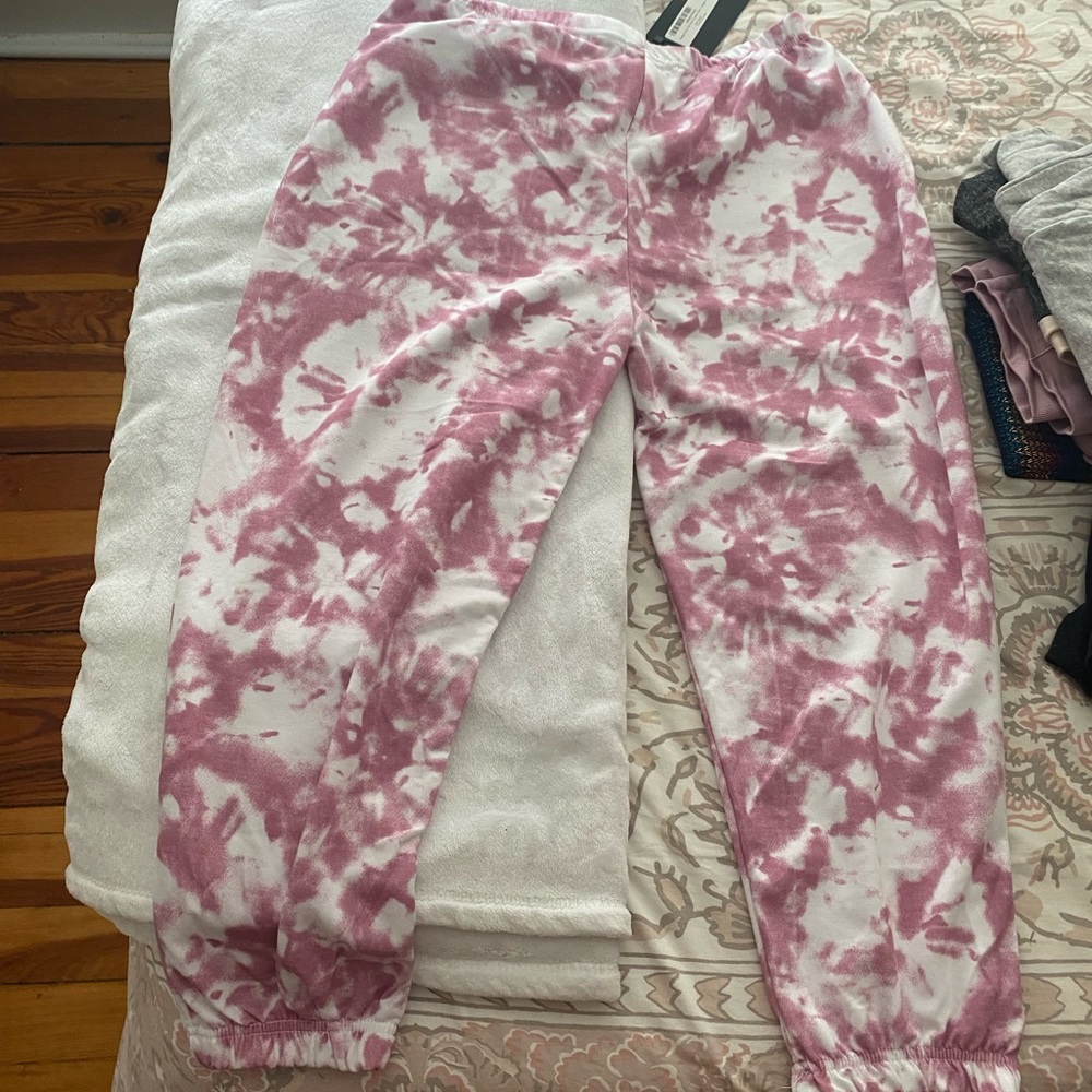 Pink tie dye joggers
